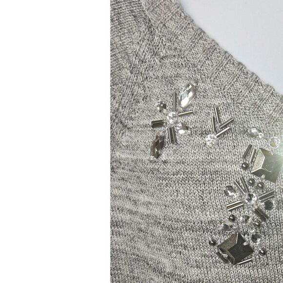 TORRID PLUS SIZE Gray Marled Embellished  Sparkle Pullover Sweater 3X - Picture 6 of 16